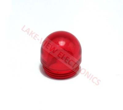 INDICATOR LENS CAP RED TRANSPARENT DOME NON-FLUTED