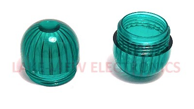 INDICATOR LENS CAP TRNSP FLUTED DOME GREEN