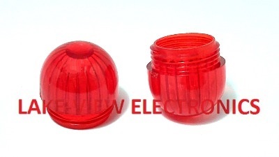 INDICATOR LENS CAP TRNSP FLUTED DOME RED