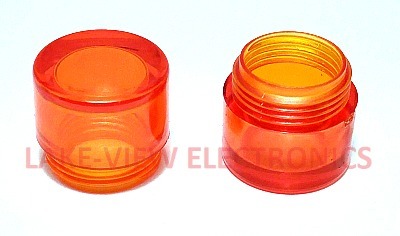 INDICATOR LENS CAP AMBER TRANSPARENT ROUND CYLINDRICAL