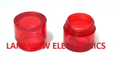 INDICATOR LENS CAP RED TRANSPARENT ROUND CYLINDRICAL