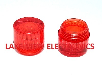 INDICATOR LENS CAP RED TRANSPARENT ROUND CYLINDRICAL FLUTED