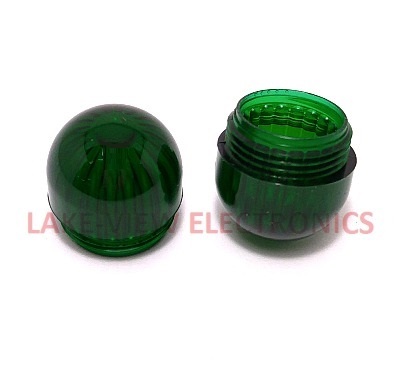 INDICATOR LENS CAP TRNSP FLUTED DOME GREEN