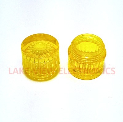 INDICATOR LENS CAP YELLOW TRANSPARENT CYLINDRICAL FLAT