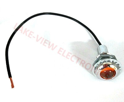 INDICATOR PILOT LIGHT 12V AMBER INCAND 3/4" MNT STEM