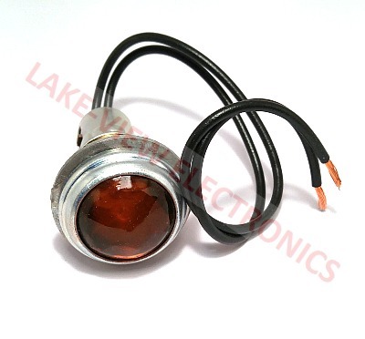 INDICATOR PILOT LIGHT 12V AMBER INCAND 7/8" MNT STEM