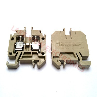 TERMINAL BLOCK 2POS TS 15 DIN RAIL MOUNT BEIGE