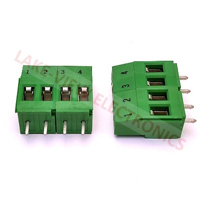 TERMINAL BLOCK 4POS 5.08P VERTICAL IMPRINTED PCB GREEN