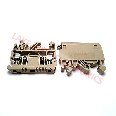 TERMINAL FUSE BLOCK 2POS TS 32/35 DIN RAIL MOUNT BEIGE