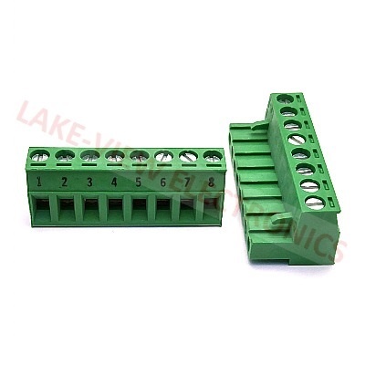 TERMINAL BLOCK 8POS 5.08P IMPRINTED RIGHT ANGLE PLUGGABLE GREEN