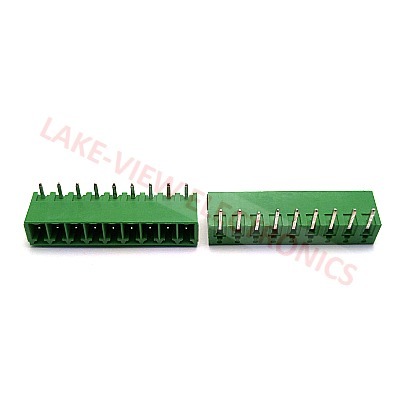 TERMINAL BLOCK HEADER 9POS 3.81P HORIZONTAL GREEN