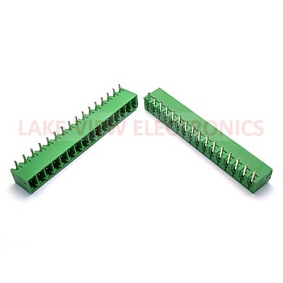 TERMINAL BLOCK HEADER 16POS 3.81P HORIZONTAL GREEN