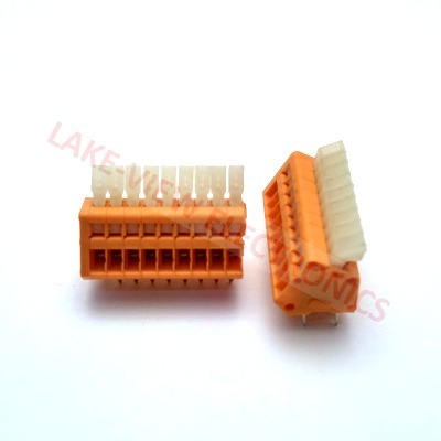 TERMINAL BLOCK 9POS 2.54P 45DEG ANGLE PCB ORANGE