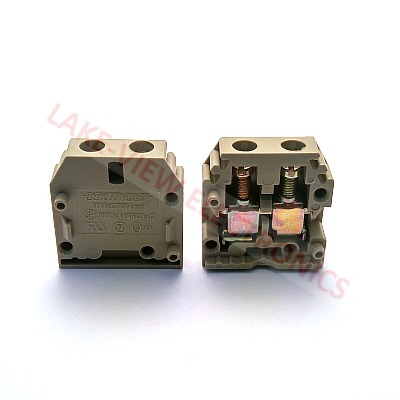 TERMINAL BLOCK 2POS PANEL MOUNT BEIGE