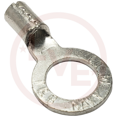 TERMINAL RING 8 AWG 1/2&quot; STUD NON-INSULATED TIN PLATED