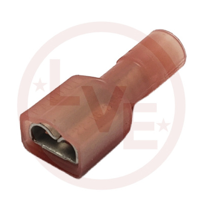 TERMINAL QDC FEMALE 22-18 AWG .187 X .032 FULLY INSULATED RED