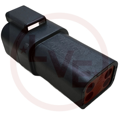 DEUTSCH DT04-4P-E004 CONNECTOR 4 POS RECEPTACLE HOUSING BLACK