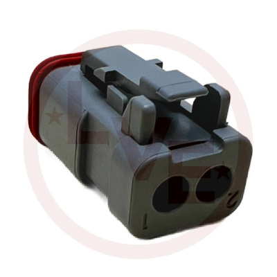 CONNECTOR 2 POS PLUG HOUSING GRAY