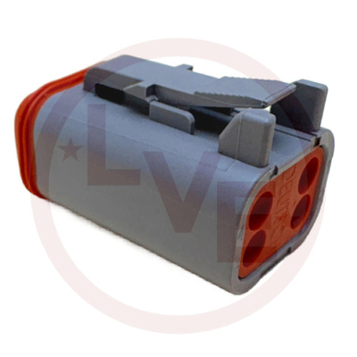 CONNECTOR 4 POS PLUG HOUSING GRAY
