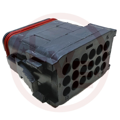 CONNECTOR 18 POS 20-14AWG PLUG HOUSING BLACK
