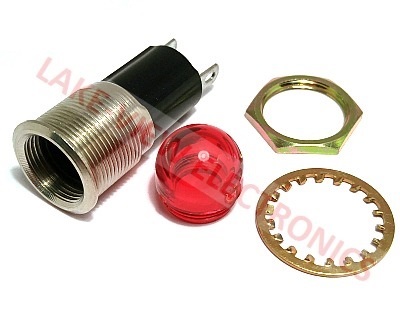 INDICATOR LAMP HOLDER 105-125V RED NEON SOLD TABS 0.688" MNT HOLE