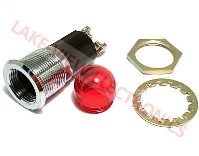 INDICATOR LAMP HOLDER 210-250V RED NEON SCREW TERM 0.688" MNT HOLE