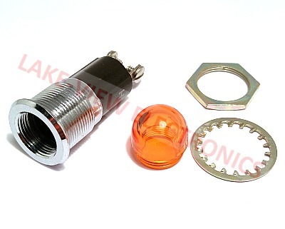 INDICATOR LAMP HOLDER 210-250V AMBER NEON SCREW TERM 0.688&quot; MNT HOLE