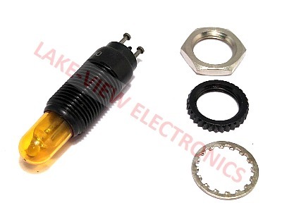 INDICATOR LAMP HOLDER 110-125V YELLOW TURRET TERM 0.375" MNT HOLE