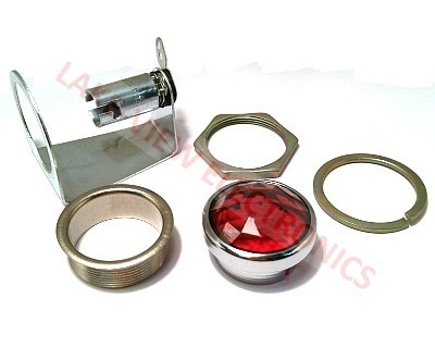 INDICATOR LAMP HOLDER 2-120V RED SOLD TABS 1" MNT HOLE