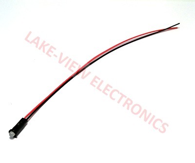 INDICATOR LED 3.2V BLUE DIFFUSED 6&quot; LEADS 0.156&quot; MNT HOLE