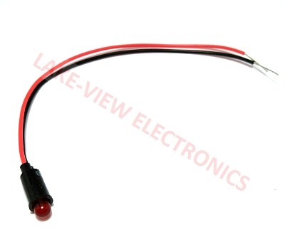 INDICATOR LED 2.4V RED DIFFUSED 6" LEADS 0.250" MNT HOLE