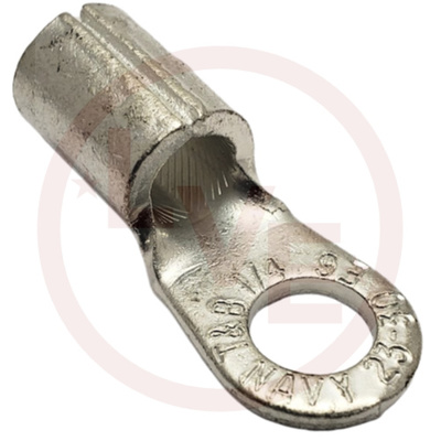 TERMINAL RING 6 AWG 1/4" STUD NON-INSULATED TIN PLATED