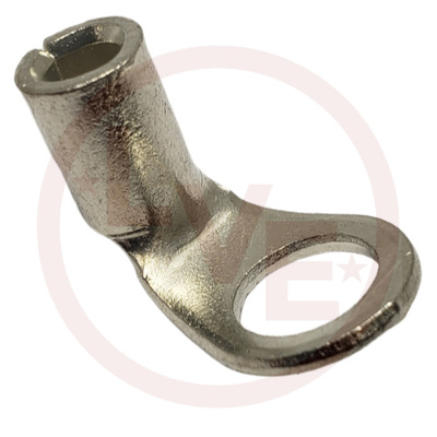 TERMINAL RING 4 AWG 3/8&quot; STUD 90-DEGREE BEND NON-INSULATED TIN PLATED