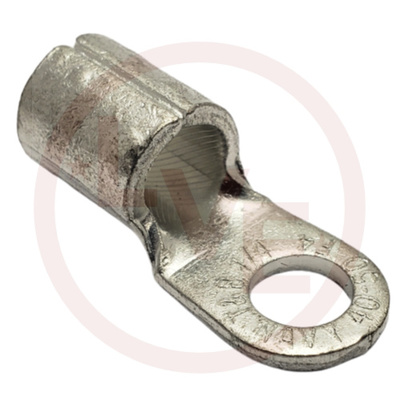 TERMINAL RING 4 AWG 1/4&quot; STUD NON-INSULATED TIN PLATED
