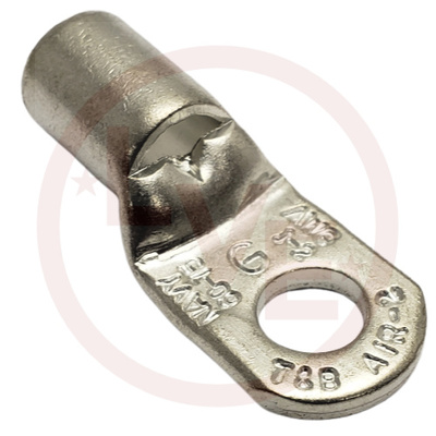 TERMINAL TUBULAR RING 2 AWG 5/16&quot; STUD NON-INSULATED TIN PLATED