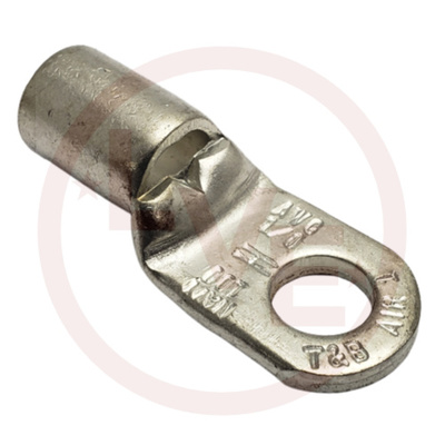 TERMINAL TUBULAR RING 1AN-1/0 AWG 3/8&quot; STUD NON-INSULATED TIN PLATED