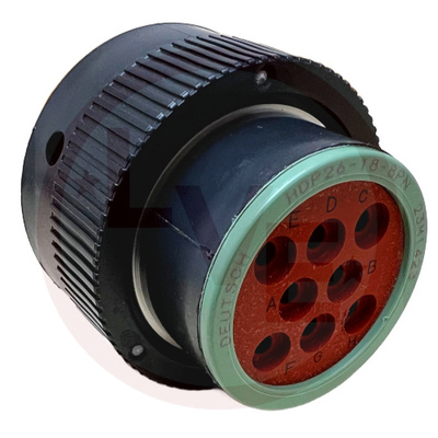 CONNECTOR PLUG HOUSING 8 POS  W/COUPLING NUT BLACK