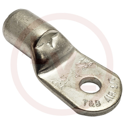 TERMINAL TUBULAR RING LUG 1/0AN-2/0 AWG 1/4&quot; STUD NON-INSULATED TIN PLATED