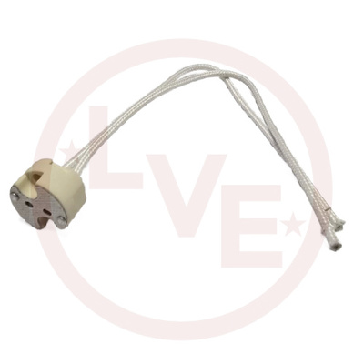 LAMP BI-PIN SOCKET ROUND CERAMIC W/LEADS 5MM STRIPPED