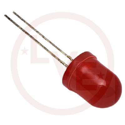 LED 10MM RED DIFFUSED 655NM 20MA 1.85V