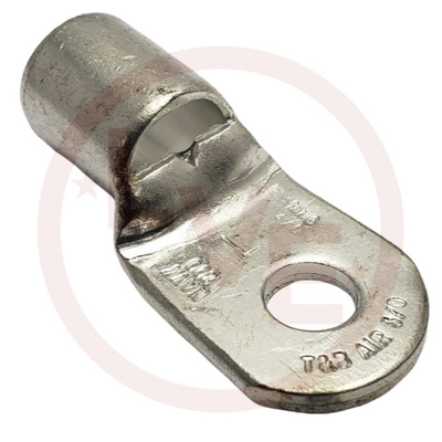TERMINAL TUBULAR RING 3/0AN-4/0 3/8&quot; STUD NON-INSULATED COPPER TIN PLATED