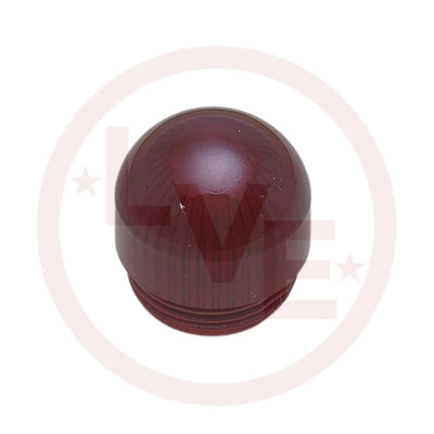 INDICATOR LENS CAP TRANSPARENT FLUTED DOME RED