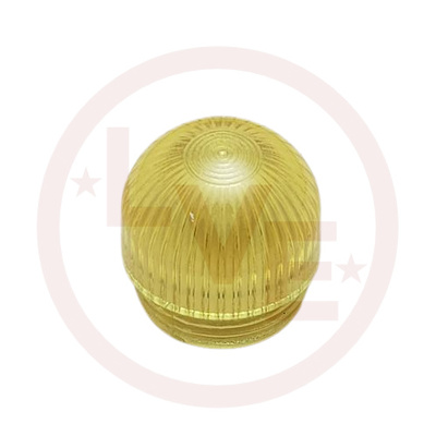 INDICATOR LENS CAP TRANSPARENT FLUTED DOME YELLOW