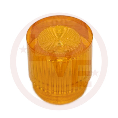 INDICATOR LENS CAP TRANSPARENT FLAT TOP AMBER