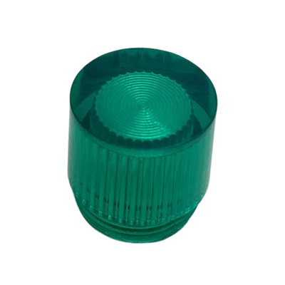 INDICATOR LENS CAP CYLINDRICAL FLAT TOP TRANSPARENT GREEN