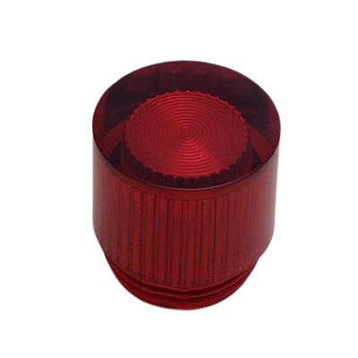 INDICATOR LENS CAP CYLINDRICAL FLAT TOP TRANSPARENT RED