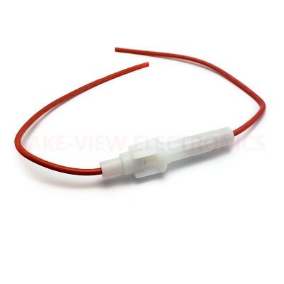 FUSE HOLDER IN-LINE 18 AWG WHITE BODY WITH 1A FUSE