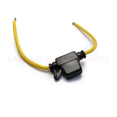 FUSE HOLDER IN-LINE W/CAP 30A 58VDC BLACK BODY