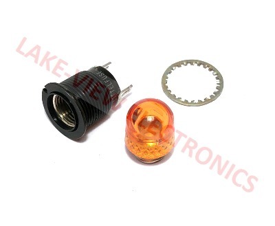 INDICATOR LAMP HOLDER 28V AMBER SOLD TABS 0.468&quot; MNT HOLE
