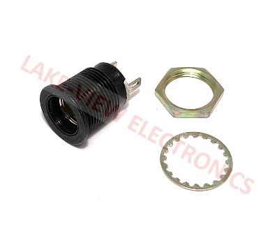 INDICATOR LAMP HOLDER 28V BLACK NICKEL SOLD TABS 0.468&quot; MNT HOLE